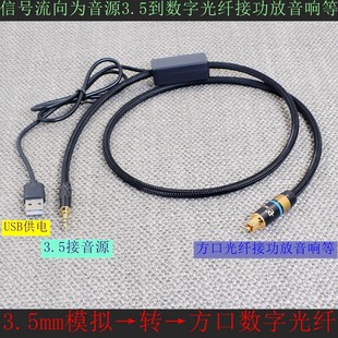 3.5 器功放音响音频线 AUX线CD莲花模拟转数字光纤线同轴线DAC解码