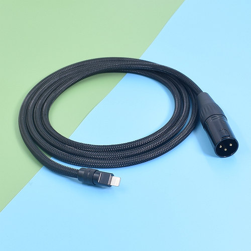 iPhone苹果手机连接USB-C华为Lightning转AES XLR音频线AES平衡线