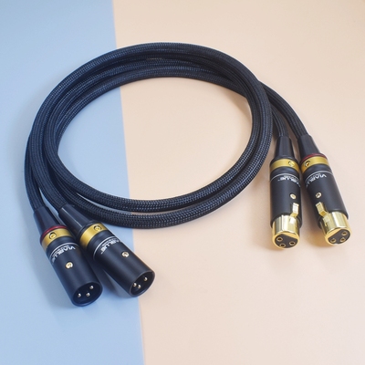 纯银发烧卡侬头XLR平衡线功放CD声卡直播麦克风线3针公对母卡农线