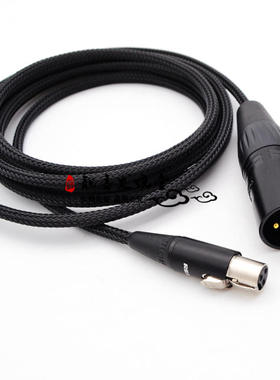 乂度AES mini xlr公对母卡侬转标准小转大卡农谷津HA2平衡音频线