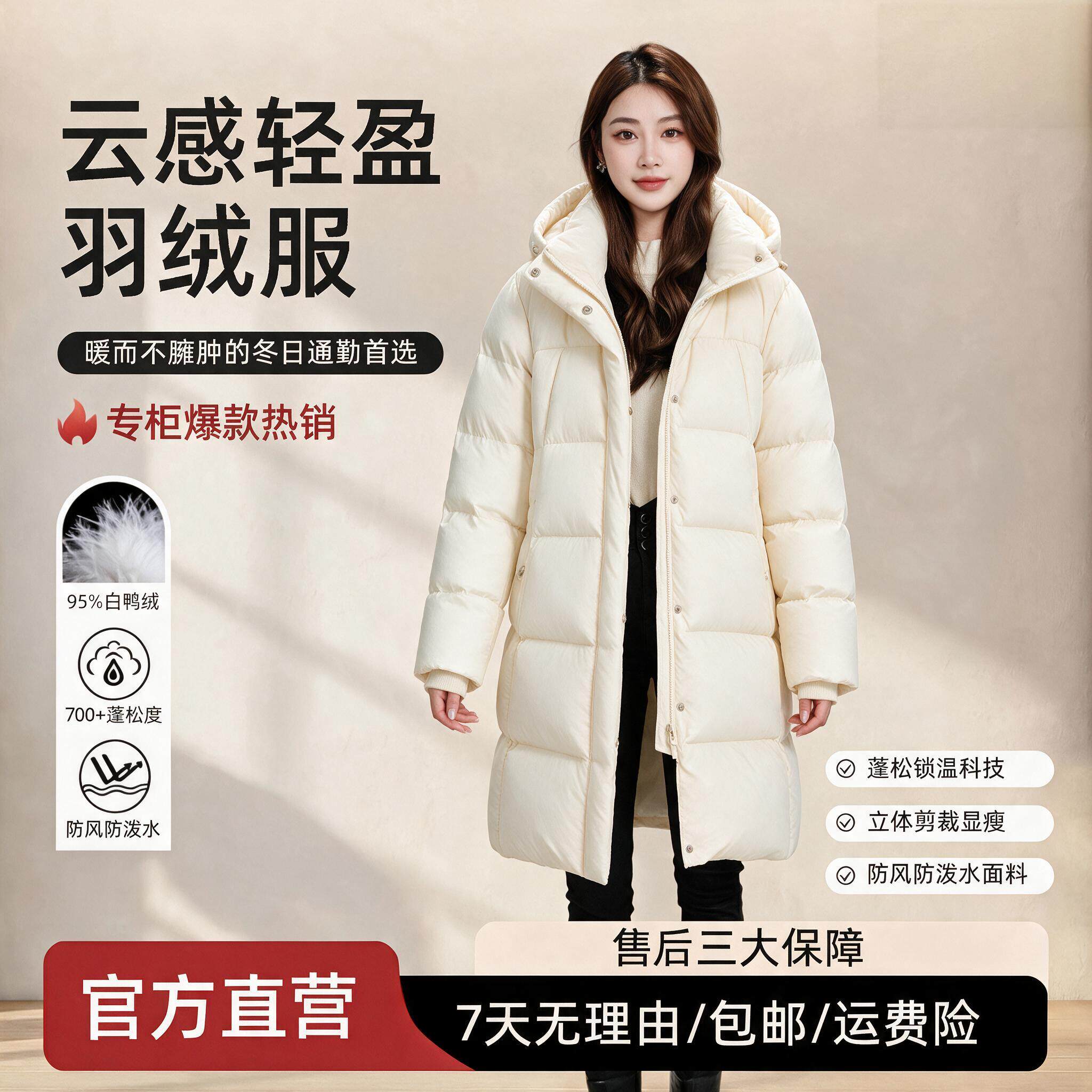 加厚中长款羽绒服共青城羽绒服