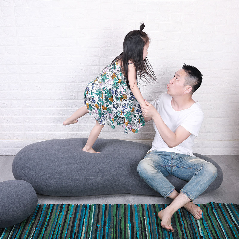 包邮1.2米超大鹅卵石懒人沙发 布艺石头抱枕靠垫坐墩儿童创意礼物