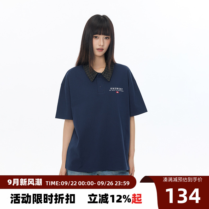 【Endweep官方店】格子翻领Polo