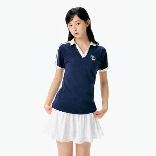 KSXN樱桃刺绣辣妹polo领短袖