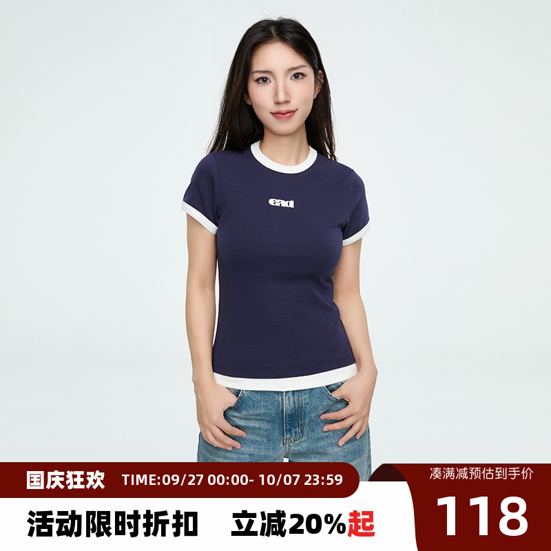 【Endweep官方店】领口撞色女款T