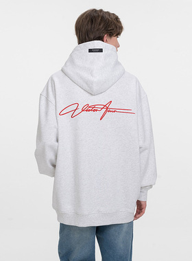 【Endweep官方店】连体字刺绣连帽重磅卫衣美式潮牌复古情侣上衣