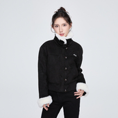 短款 KSXN 毛绒翻领麂皮绒外套女冬季 简约高级感外套