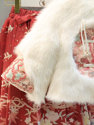 Детское демисезонное ханьфу, флисовый детский пуховик, комплект, китайский стиль