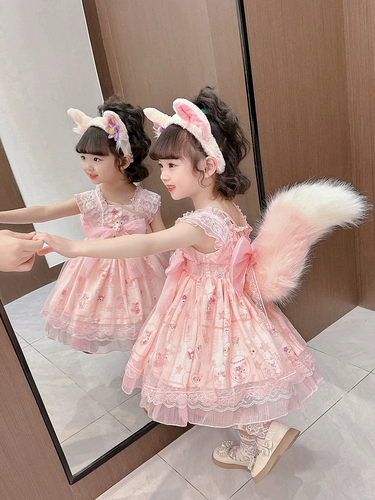 Дисней, детский летний наряд маленькой принцессы, юбка на девочку, вечернее платье, стиль Лолита