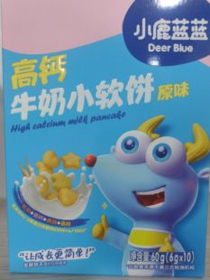 小鹿蓝蓝高钙牛奶小软饼原味宝宝儿童零食饼干多元营养强化钙铁锌