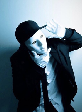 全白色面具 嘻哈JabbaWockeeZ假面鬼步街舞圣诞节抖音 酒吧DJ道具