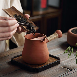 潮州手工红泥侧把烧水壶砂铫壶 炭炉电陶炉煮茶壶 潮汕工夫茶具