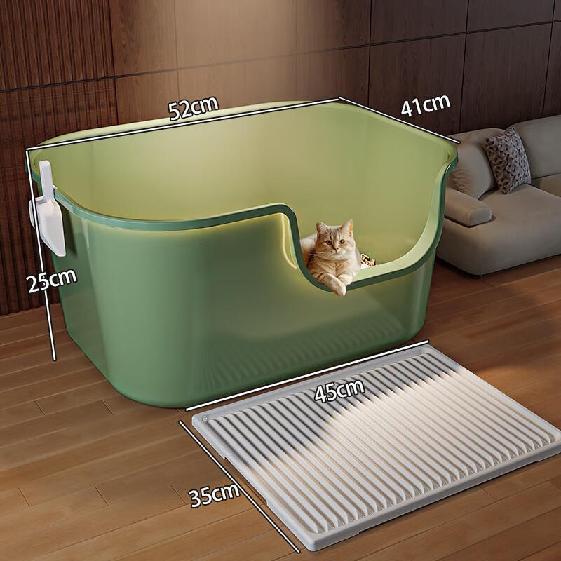 猫砂盆特大号60cm以上防外溅猫厕所半封闭全开放超大号猫屎盆砂盆