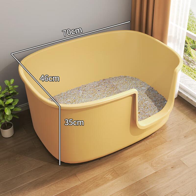 猫砂盆特大号60cm以上防外溅猫厕所半封闭全开放超大号猫屎盆砂盆