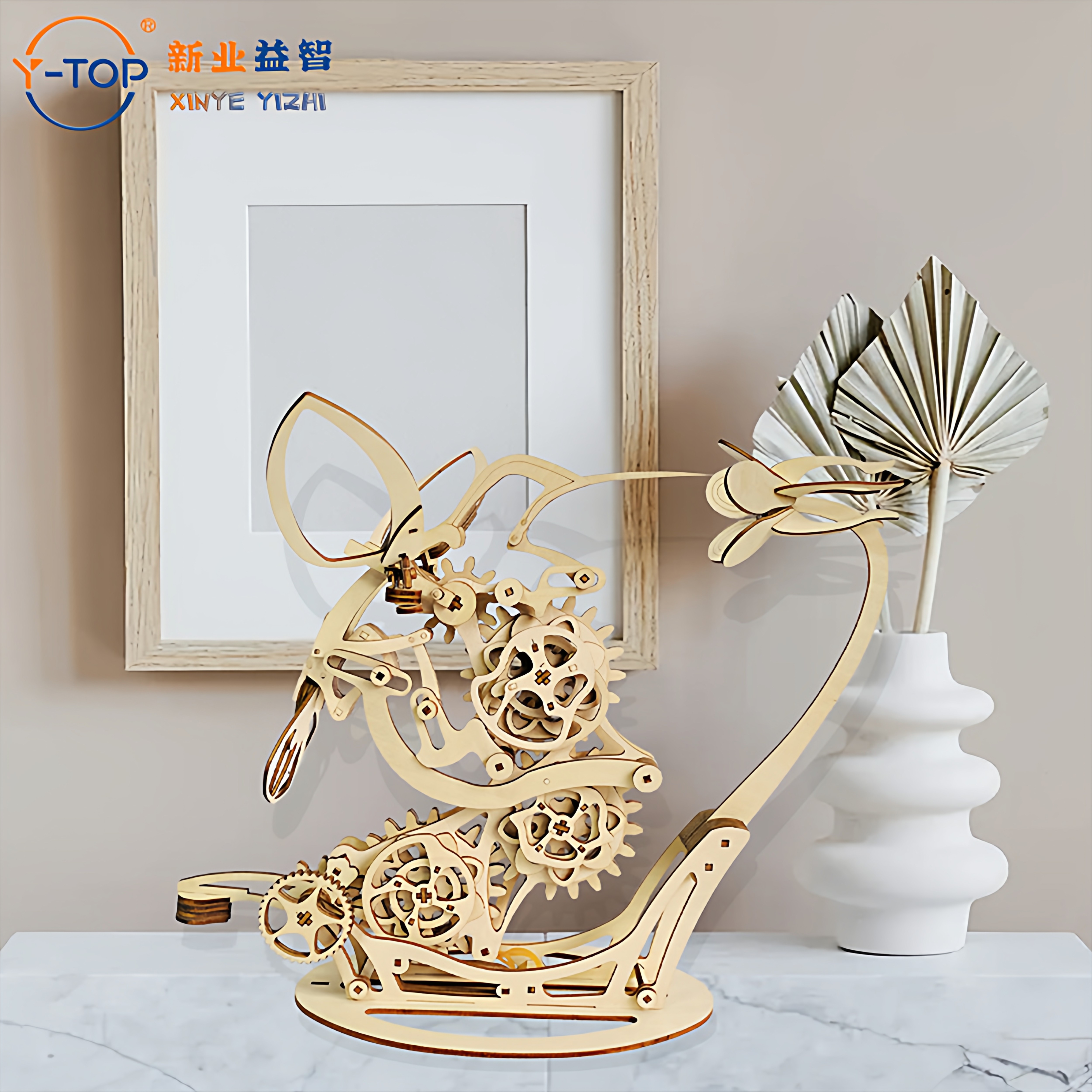 动态机械蜂鸟模型DIY手工涂鸦玩具木质工艺品摆件3D立体拼图