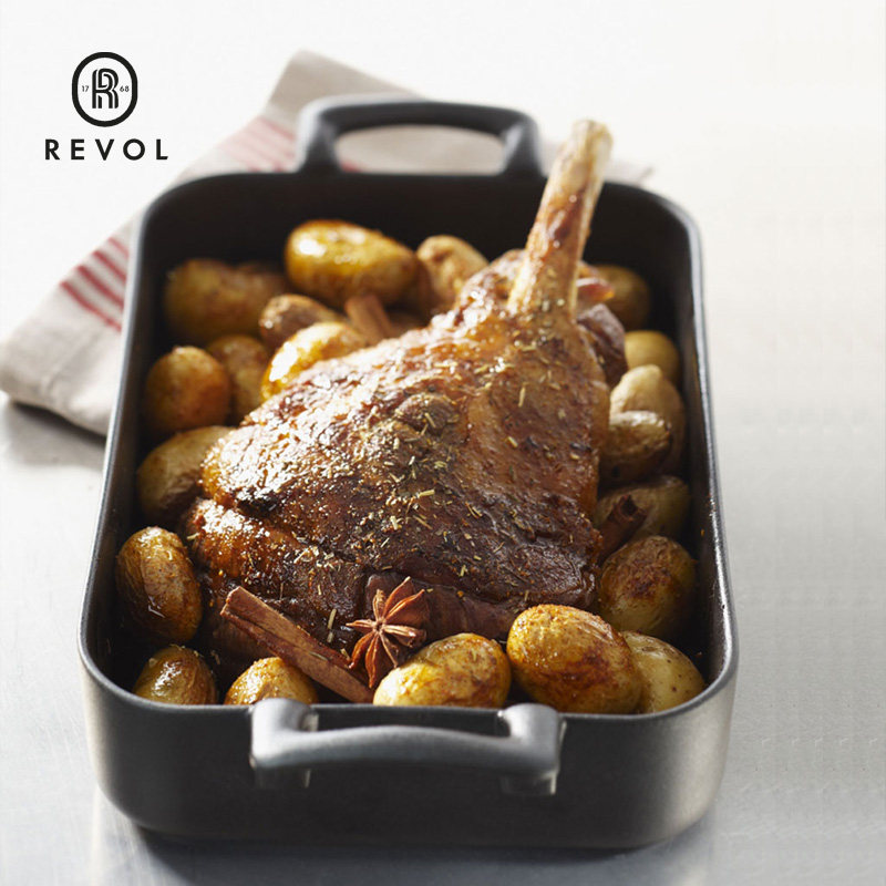 法国revol 家用烤肉烤鸡烤盘烤箱陶瓷长方形烤鱼烘焙焗饭盘微波炉