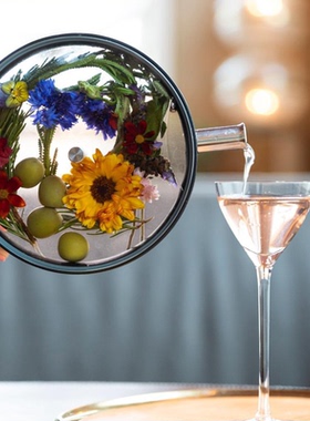 美国进口创意分子料理鸡尾酒杯Porthole航舷窗浸泡器 泡酒玻璃瓶