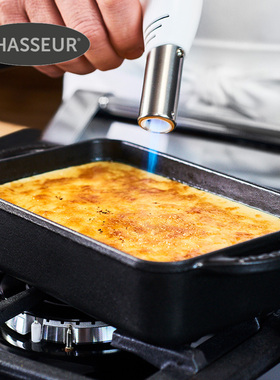 法国Chasseur珐琅铸铁长方形烤盘烤肉焗肉双耳防烫微波炉烤箱烘焙