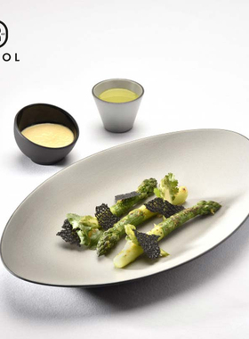 法国Revol 进口渐变陶瓷盘西餐盘椭圆北欧餐具家用送礼寿司盘鱼盘