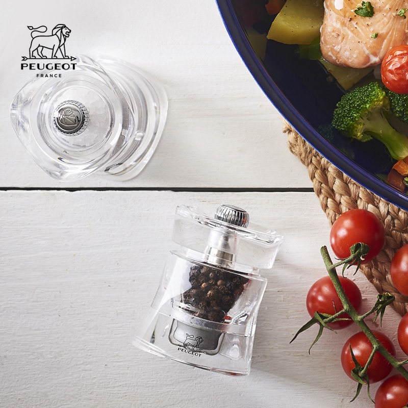 法国Peugeot标致 进口胡椒研磨器玫瑰盐研磨瓶亚克力透明西餐调料
