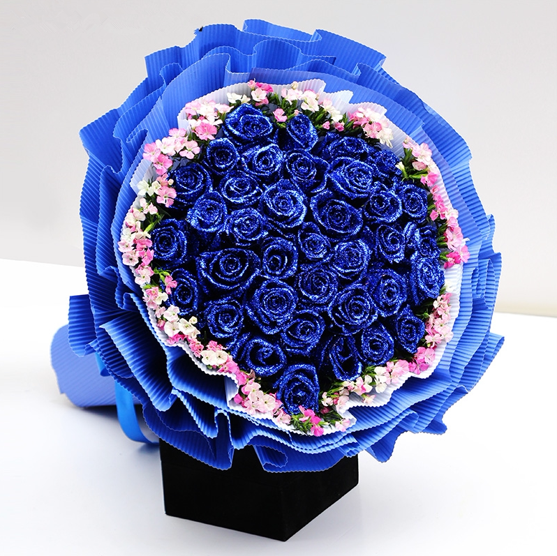 蓝玫瑰花束蓝色妖姬鲜花速递上海市青浦区徐泾镇同城花店送货上门