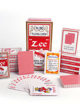 zee小蜜蜂红色扑克牌 纸牌棋牌室专用扑克 一条10副整箱100副包邮