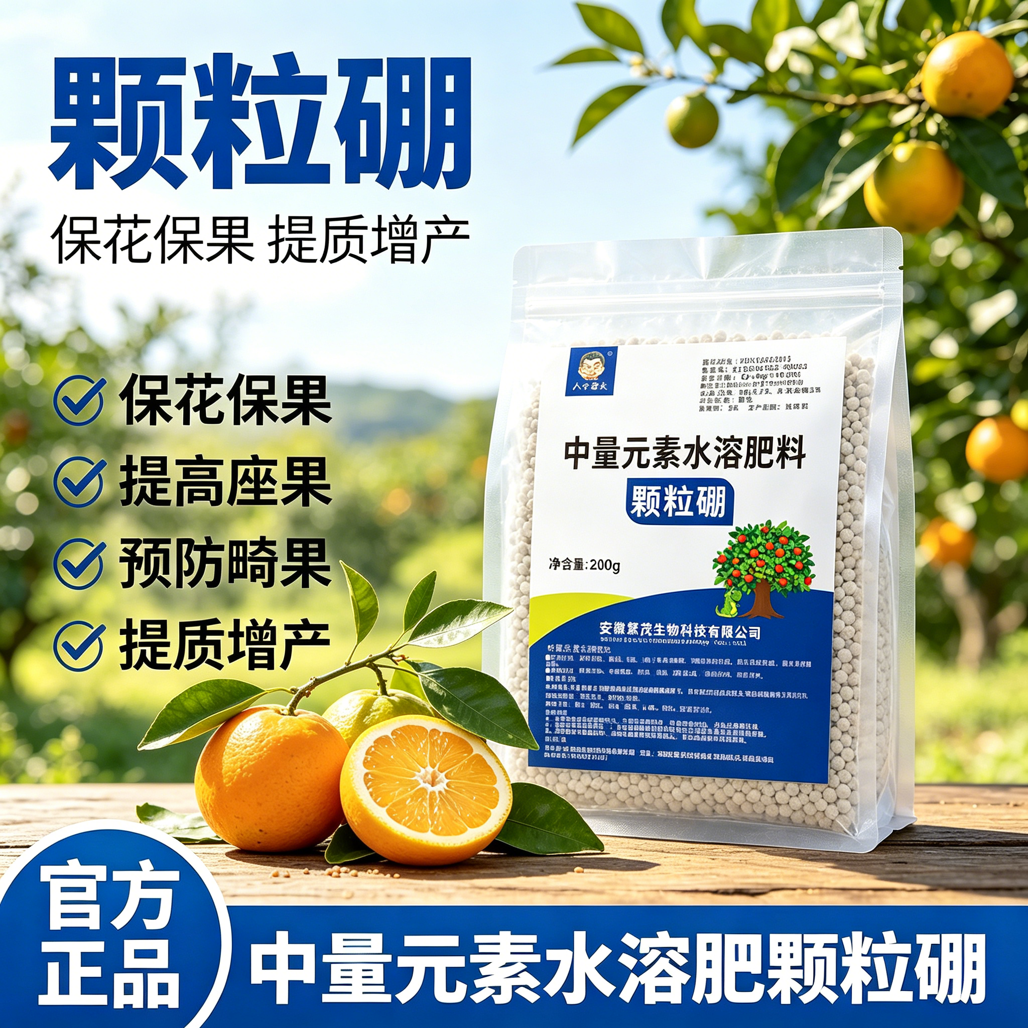 八个老头颗粒硼柑橘果树玉米小麦大豆蔬菜通农用底肥水溶缓释肥料 - 实物图