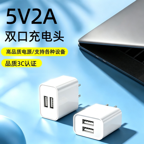 电仕霆3C认证5V2A双口充电插头