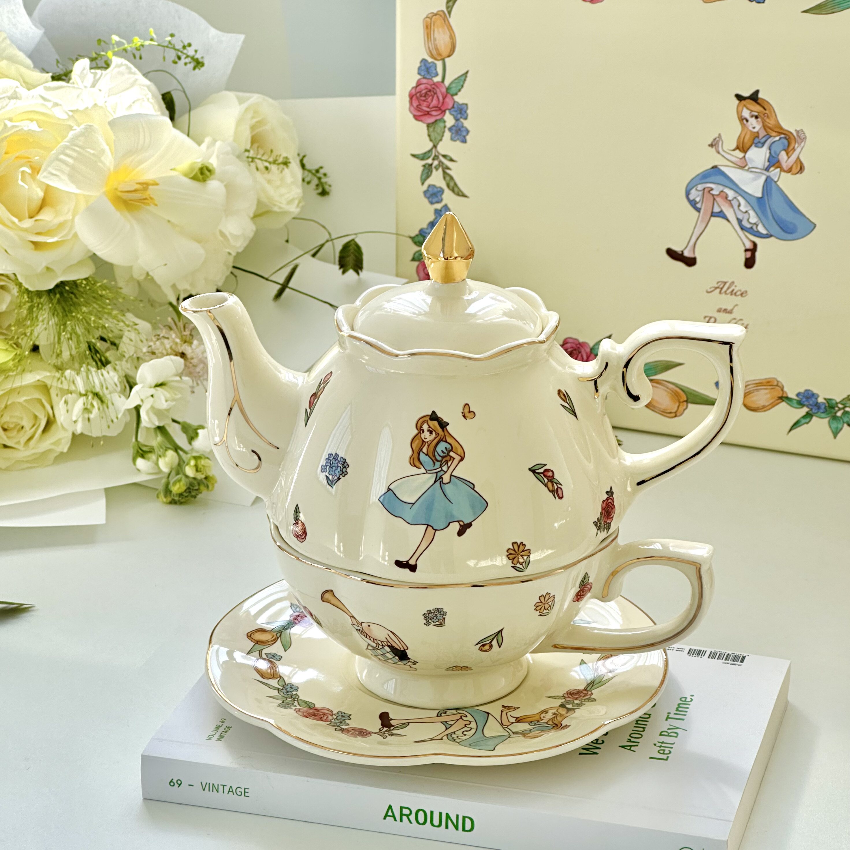 爱丽丝茶壶女生送礼生日礼物新婚伴手可爱法式杯碟送礼下午茶茶具