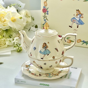 爱丽丝茶壶女生送礼生日礼物新婚伴手可爱法式杯碟送礼下午茶茶具