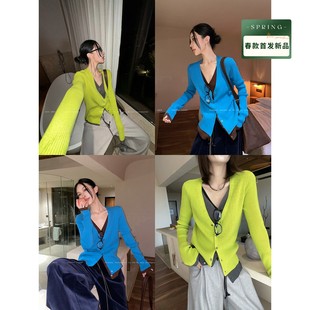 JCCC影子【山海相逢】撞色假两件显白显瘦针织长袖打底衫JE6