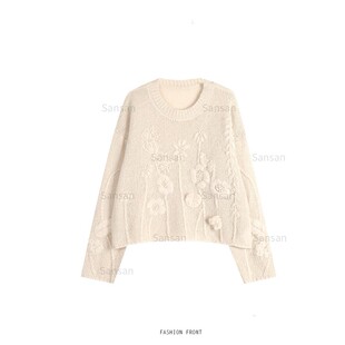 套头上衣DY 运补6 翻领百搭镂空手工花设计款 SANSAN 80375