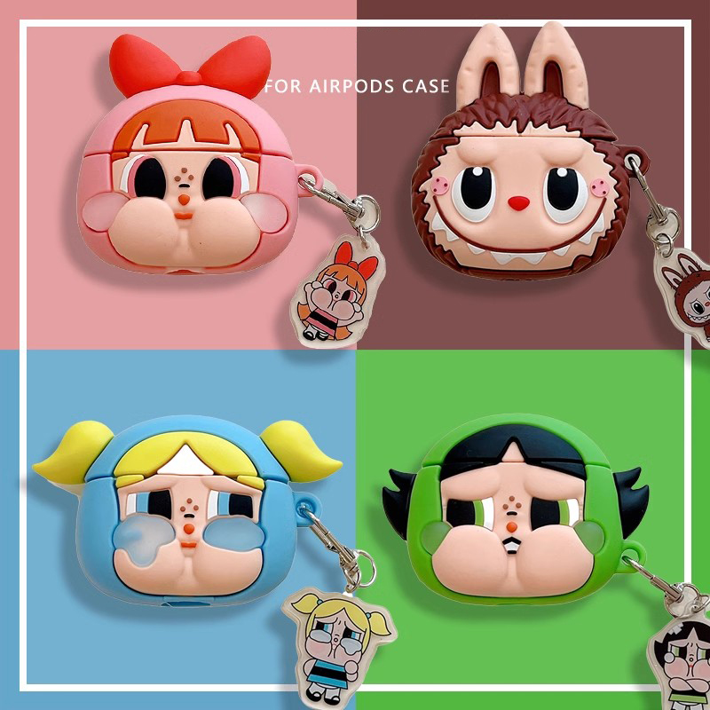 卡通飞天女警拉布布适用Airpods4保护套Airpods3代苹果无线蓝牙耳机套AirpodsPro2硅胶套新款2可爱第二代动漫