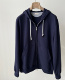 双拉链拉头95%棉5%氨纶 连帽拉链卫衣撞色帽绳皮头Ykk 男装 意式
