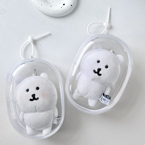 13cm自嘲熊收纳展示痛包ins透明可挂防尘毛绒玩偶外出遛娃娃用包