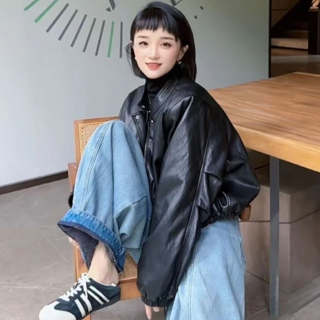 皮衣夹克短外套女2025秋冬新款加绒加厚韩版时尚高级气质百搭上衣