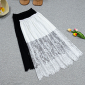 百搭仙女裙子潮 a字高腰网纱中长款 2026新款 蕾丝裙半身裙女春秋季