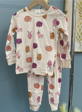 外贸童装Z家女童纯棉长袖长裤家居服套装空调服睡衣两件套中小童
