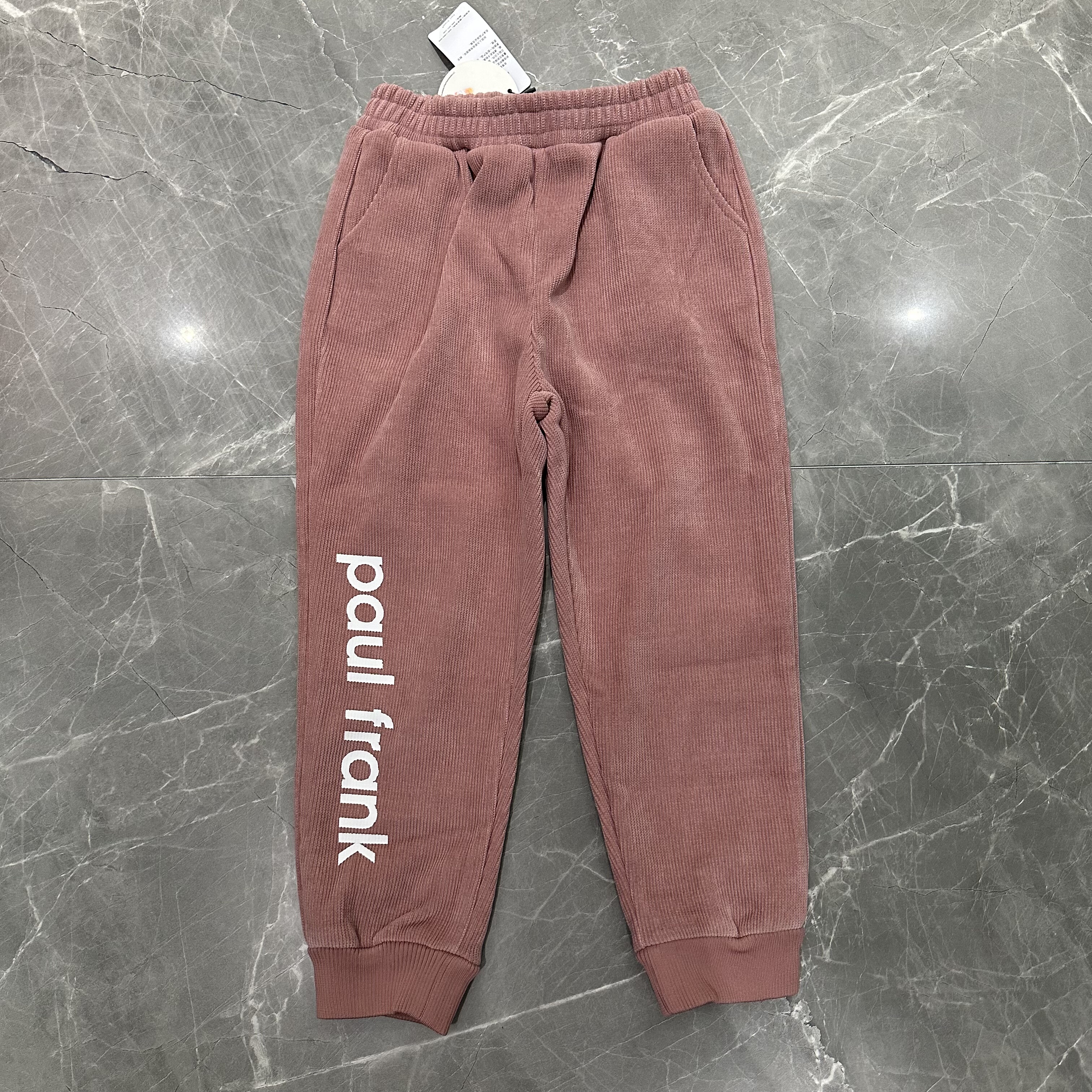 秋冬款中大童女童灯芯绒运动裤长裤带收口针织休闲百搭潮牌外穿