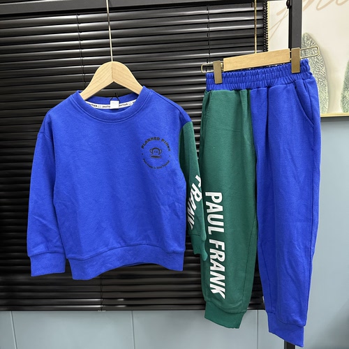 110-160春秋款男童卫衣卫裤运动套装休闲百搭两件套时尚洋气撞色