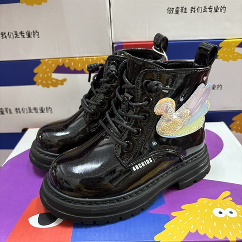 6327童鞋女童马丁靴秋冬款冬季走秀短靴加绒棉靴儿童靴子