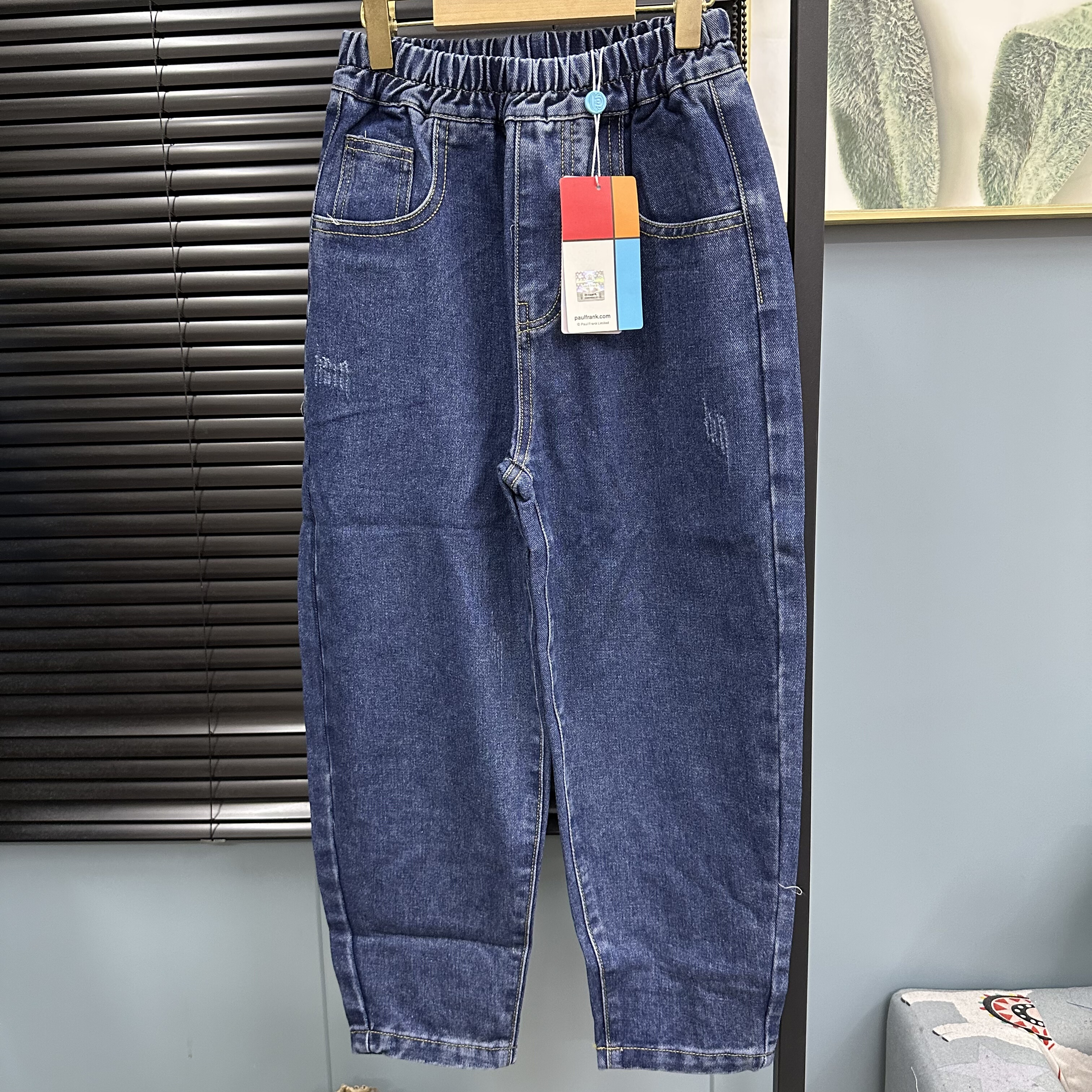 110-160中大童春秋新品男女童牛仔裤纯棉柔软百搭休闲裤萝卜裤潮