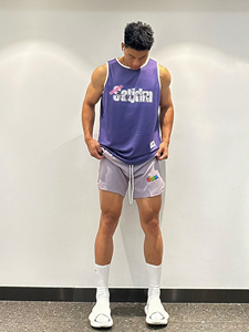 Satjdm美式篮球背心拼接运动坎肩球衣无袖网眼速干健身[夏日街头]