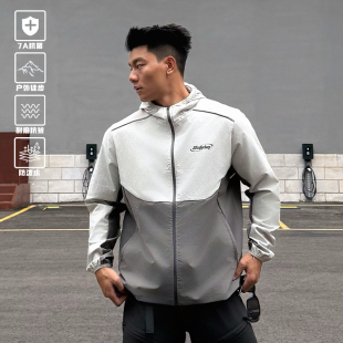 SATJDM国潮运动外套美式 风衣冲锋衣防风防晒篮球户外健身跑步秋