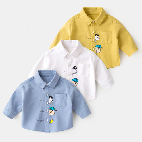 【100%棉】嘟嘟家男童衬衫春秋儿童纯棉宝宝衣服秋装女童衬衣童装