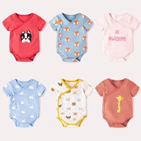 Túi bé xì hơi mùa hè phần mỏng quần áo sơ sinh cotton nam và nữ bé Xiêm tay áo ngắn tam giác romper váy mùa hè - Áo liền quần thoi trang tre em