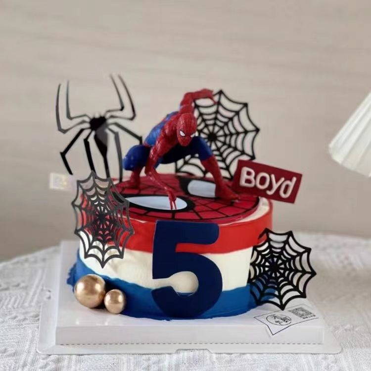 儿童生日蛋糕装饰摆件大号蜘蛛侠绿巨人钢铁侠美国队长生日装扮