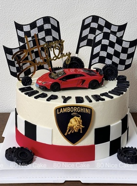汽车蛋糕装饰红色跑车赛车敞篷车越野车摆件男神男士爸爸生日装扮