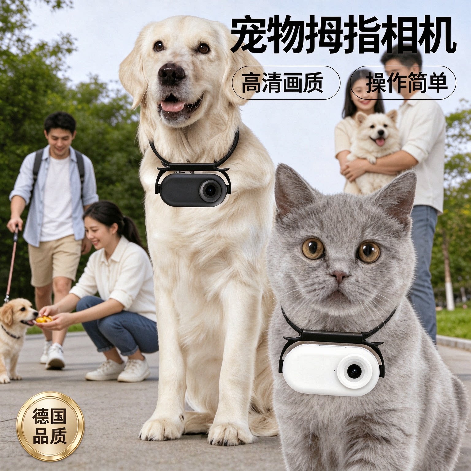 德国品质宠物拇指相机狗狗猫咪高清画质操作简单追踪器