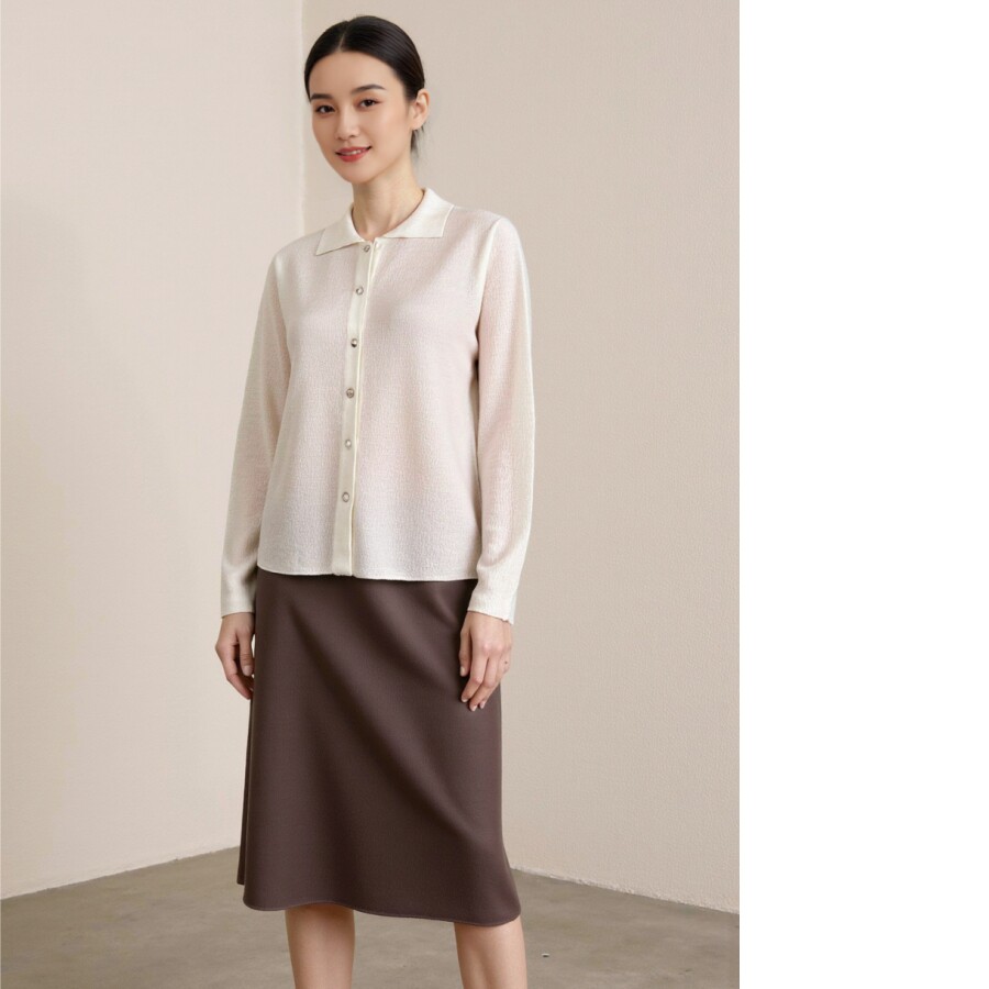 春秋女长袖翻领POLO衫羊毛衫毛针织衫